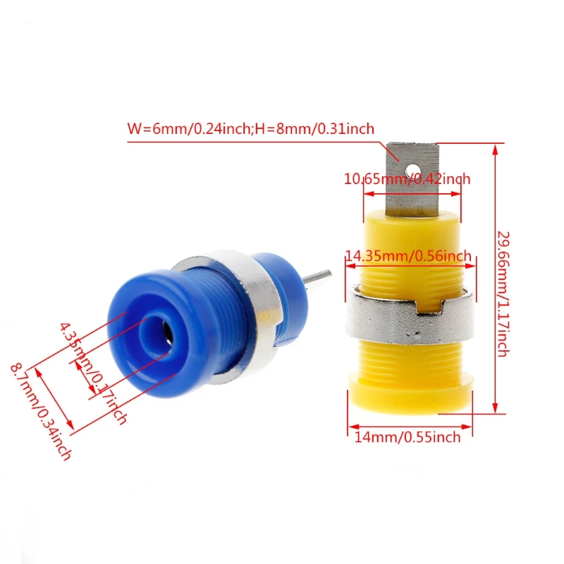 

5 pieces of 4mm banana plug female jack socket plug wire connector 5 colors, safe and durable, your best partner