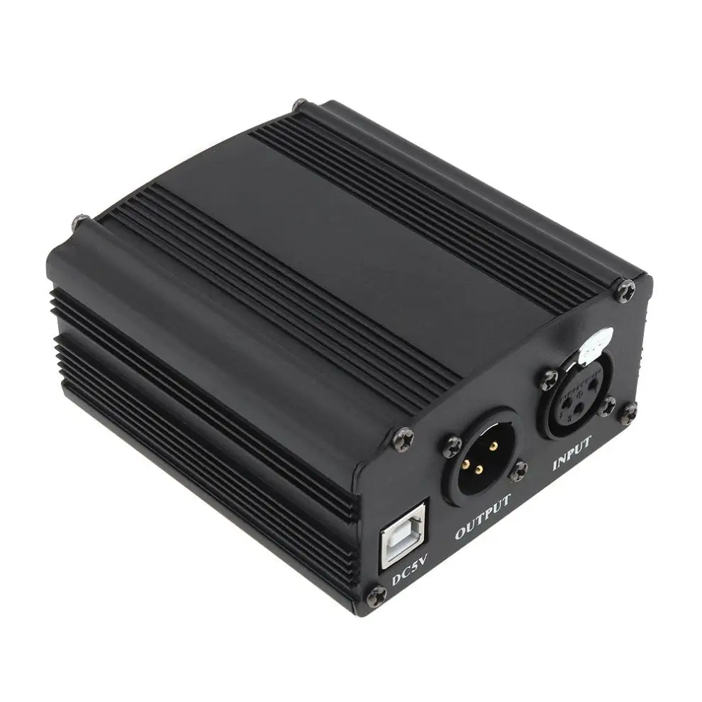 USB 48v1-канальный фантомный источник питания с одним XLR аудио кабелем для