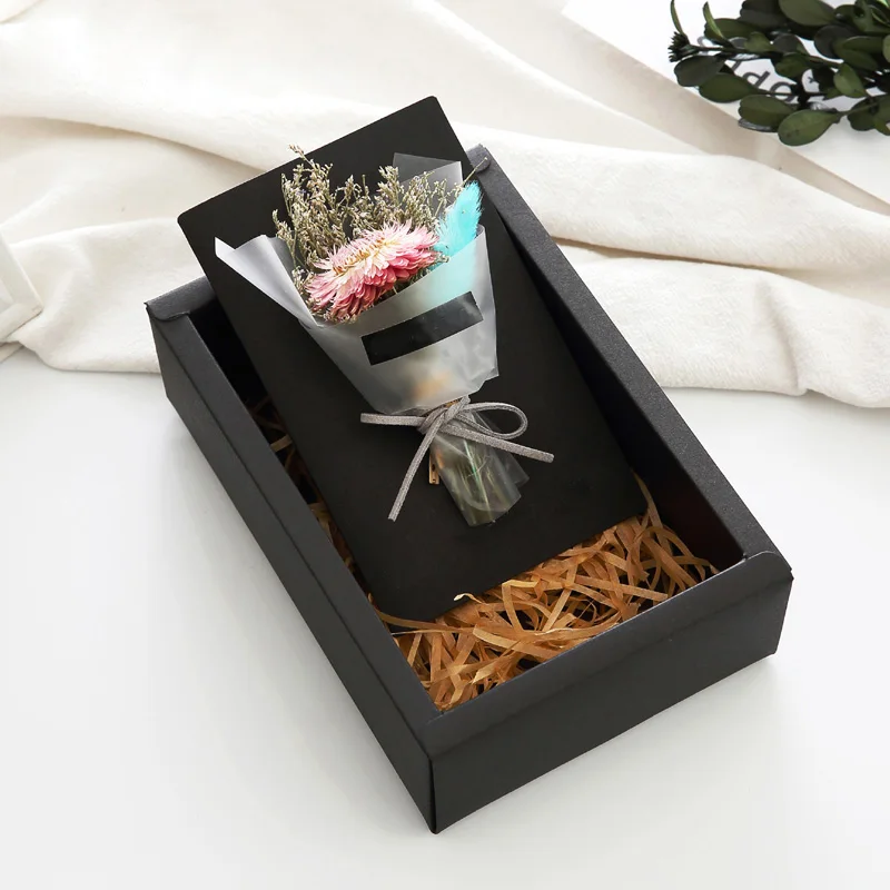 

1Pcs Dried Flower Gift Box Folding Writing Paper Mini Greeting Card Mother Day School Graduation Birthday Christmas