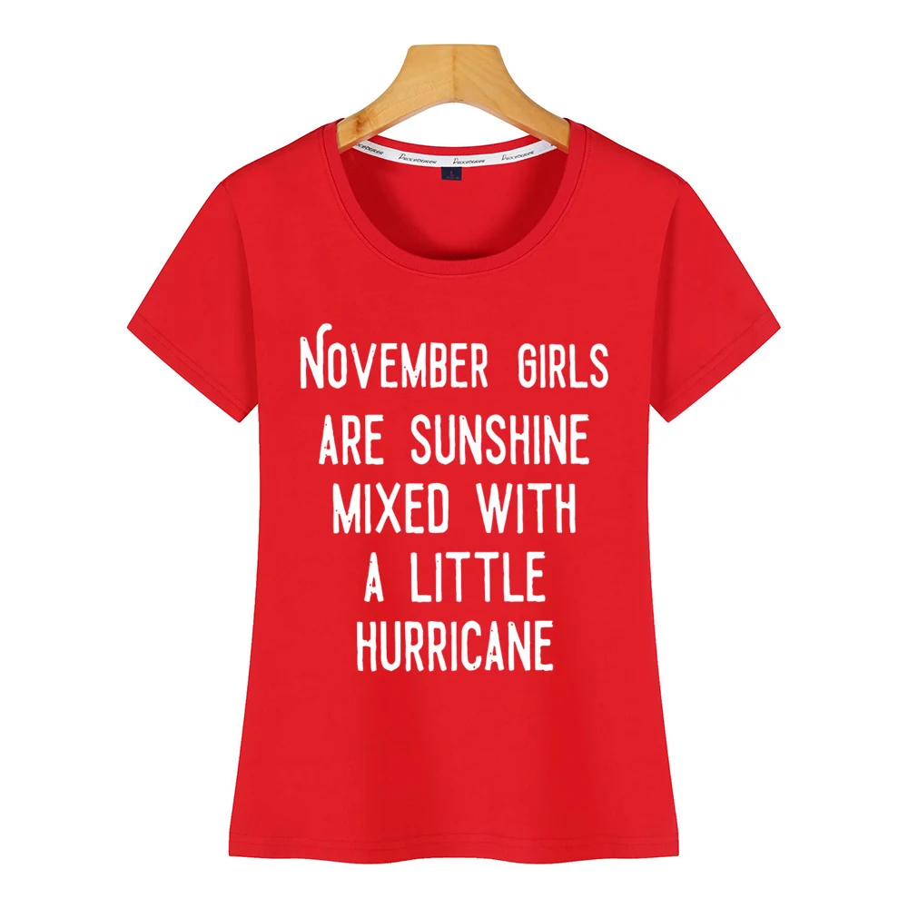 Топы футболка для женщин девочек ноября солнечный свет смешанный юмор белая