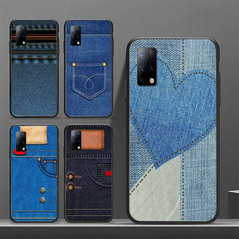 

Jeans Style Blue Denim Phone Case for Huawei p30 p40 p20 lite pro mate 9 10 20 30 40 20X coque Fundas