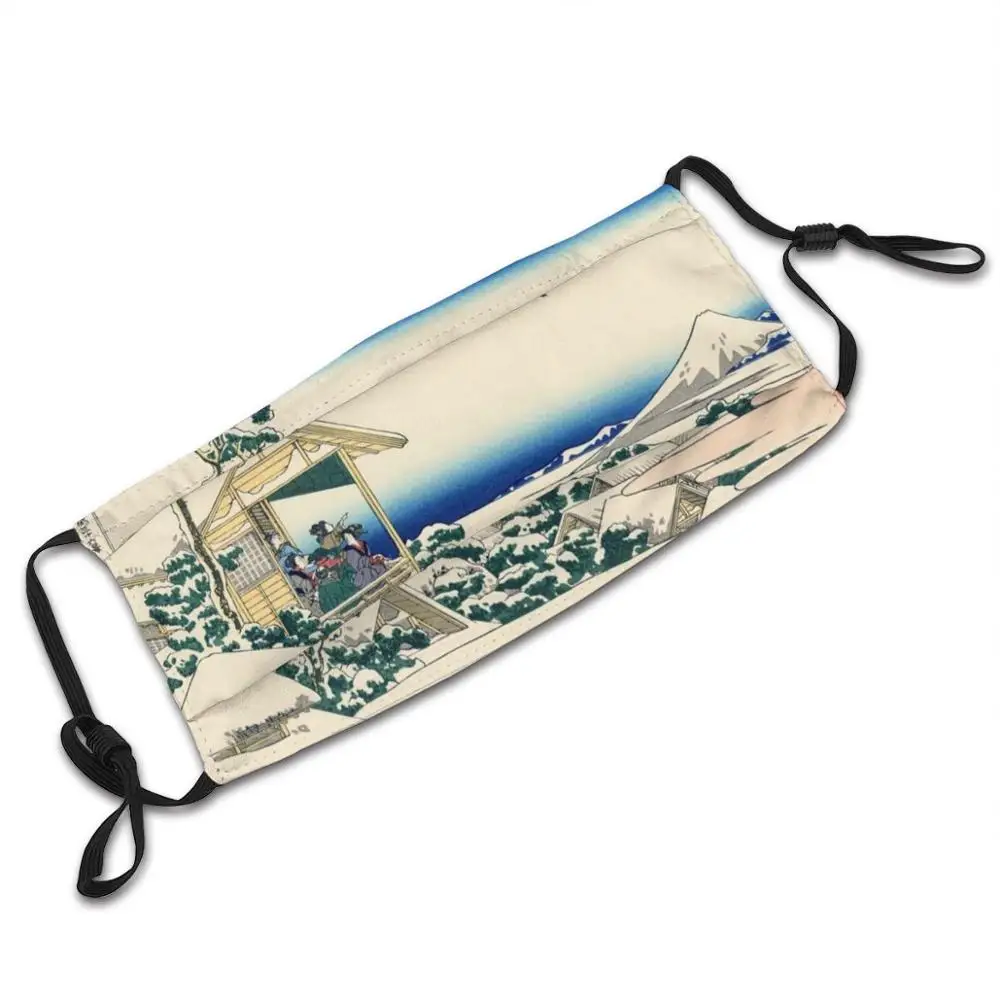 

Japanese Historical Painting Snowy Town Near Mountain Anti Pollution Dust Face Mask Washable And Reusable Pm2.5 Black Mask