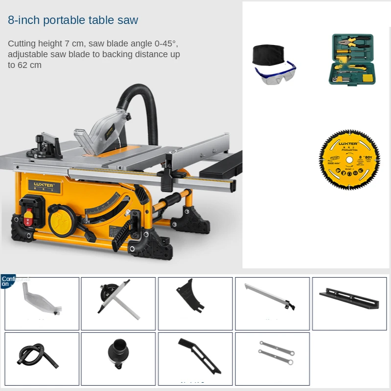 

8-Inch Dust-Free Wood Cutting Machine Small Mechanical Desktop Portable Woodworking Sliding Table Saw