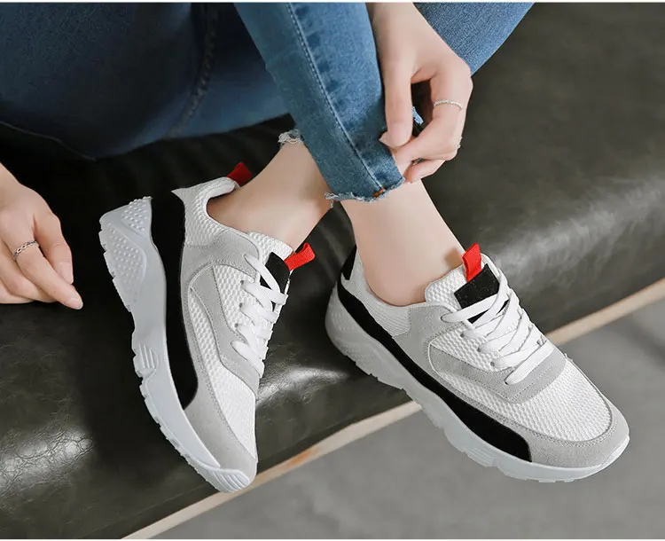 Модные летние кроссовки; женская обувь; zapatillas mujer; повседневные кроссовки; женская обувь; сетчатая дышащая женская обувь на шнуровке