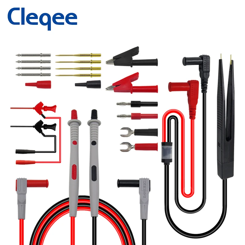 Набор тестовых проводов Cleqee P1503 сменная спица зонд 4 мм вилка типа банан зажим