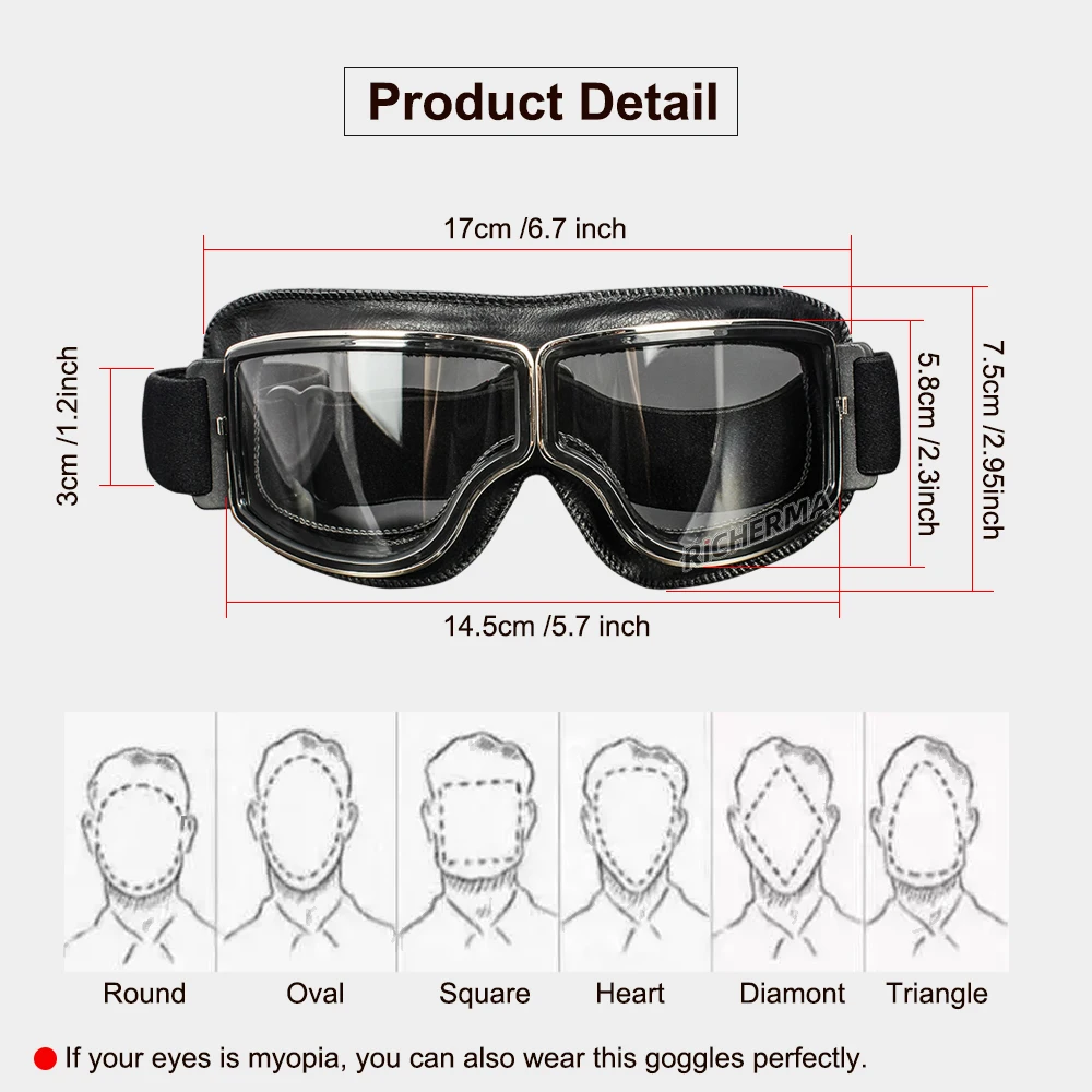 Мужские и женские винтажные очки для езды на мотоцикле велоспорта авиаторы с