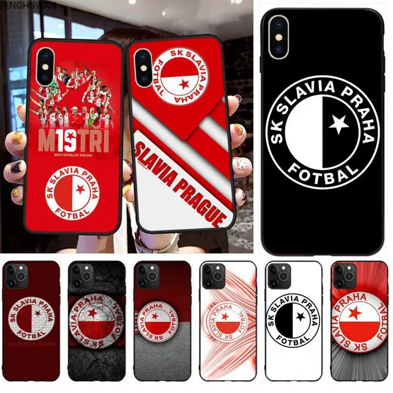 

PENGHUWAN Sk Slavia Praha Czech Republic TPU Soft Phone Case Cover for iPhone 11 pro XS MAX 8 7 6 6S Plus X 5S SE 2020 XR case