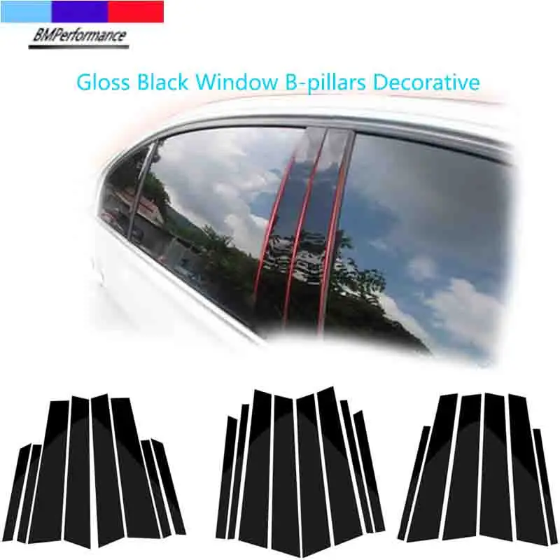 

Gloss Black For BMW F01 F02 F03 F04 G11 G12 E90 F10 E60 F48 E84 F30 F52 F07 F31 E46 X3 Car Window B-pillars C Pillars Sticker