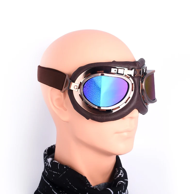 

Eliteson PU Leather Goggles For Motorcycle Riding Cycling Sunglasses Vintage UV Protection Off Road Dirt Bike Eyewear Motocross