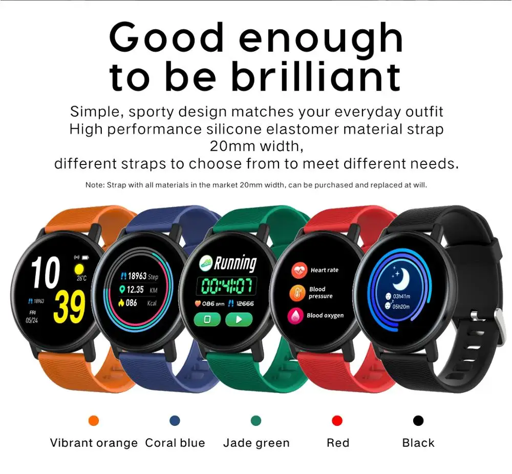 

1.3Full Screen Touch Smart Watch Bracelet Men Women Heart Rate Waterproof Blood Pressure weather For Android IOS Smartwatch New