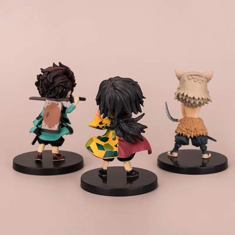 

Hot 3pcs Anime Character Kamado Tanjirou PVC Vinyl Set 10cm Toy Ornaments Collectible Models Toy Favorites Dolls