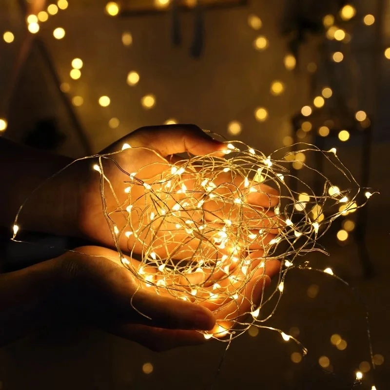 5 м 50 светодиодов 3AA мини микро светодиодные лампы на батарейках для свадебной