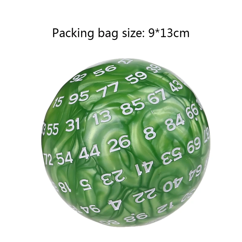 

99 Sides Polyhedral Dice Green Irregular Acrylic Dices for Table Board Game K4UC