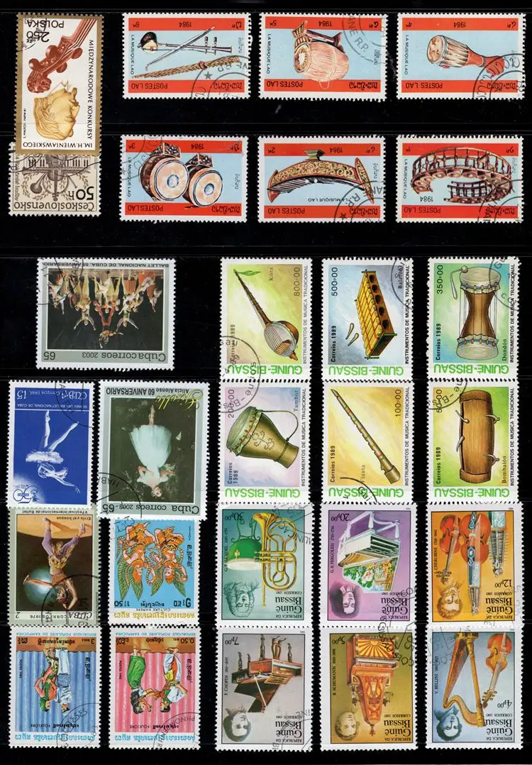 50 шт./лот печать музыкальных инструментов тема все отличается из многих стран нет