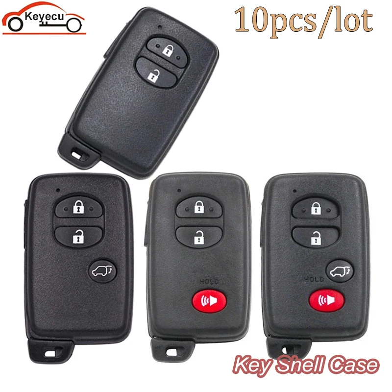 

KEYECU 10pcs/lot Smart Remote Key Case 2/3/4 Buttons Fob Shell For Toyota Aurion Avalon Landcruiser Camry Highlander RAV4