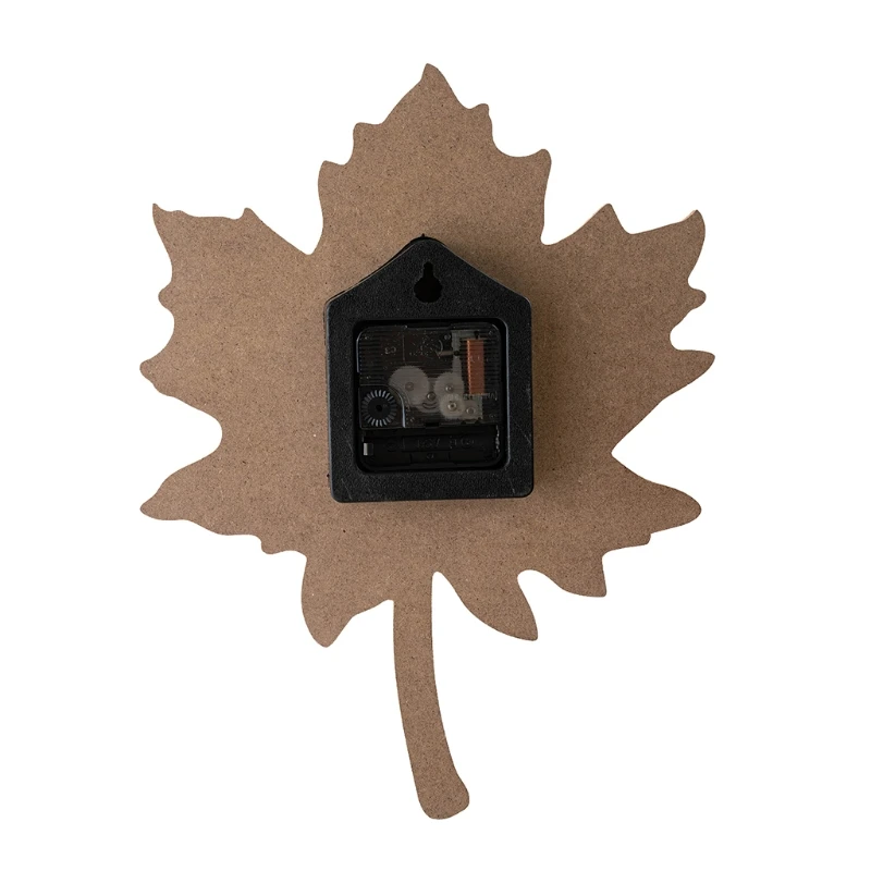 

Creative Maple Leaf Shape Wall Clock Density Board Living Room Bedroom Clocks Home Office School Decoration