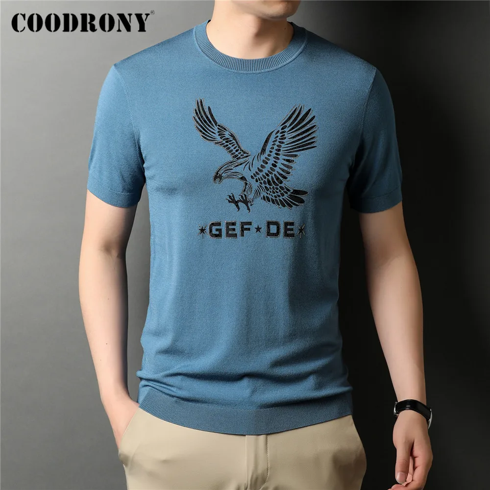 

COODRONY Brand Summer New Arrival Casual O-Neck Short Sleeve T Shirt Men Clothing Fashion Pattern Knitwear Cool Tops Tees C5220S