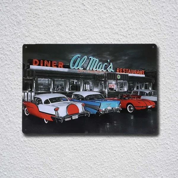 

Vintage Hot Rods Car Restaurant Tin Sign Metal Sign Metal Poster Metal Decor Metal Painting Wall Sticker Wall Sign