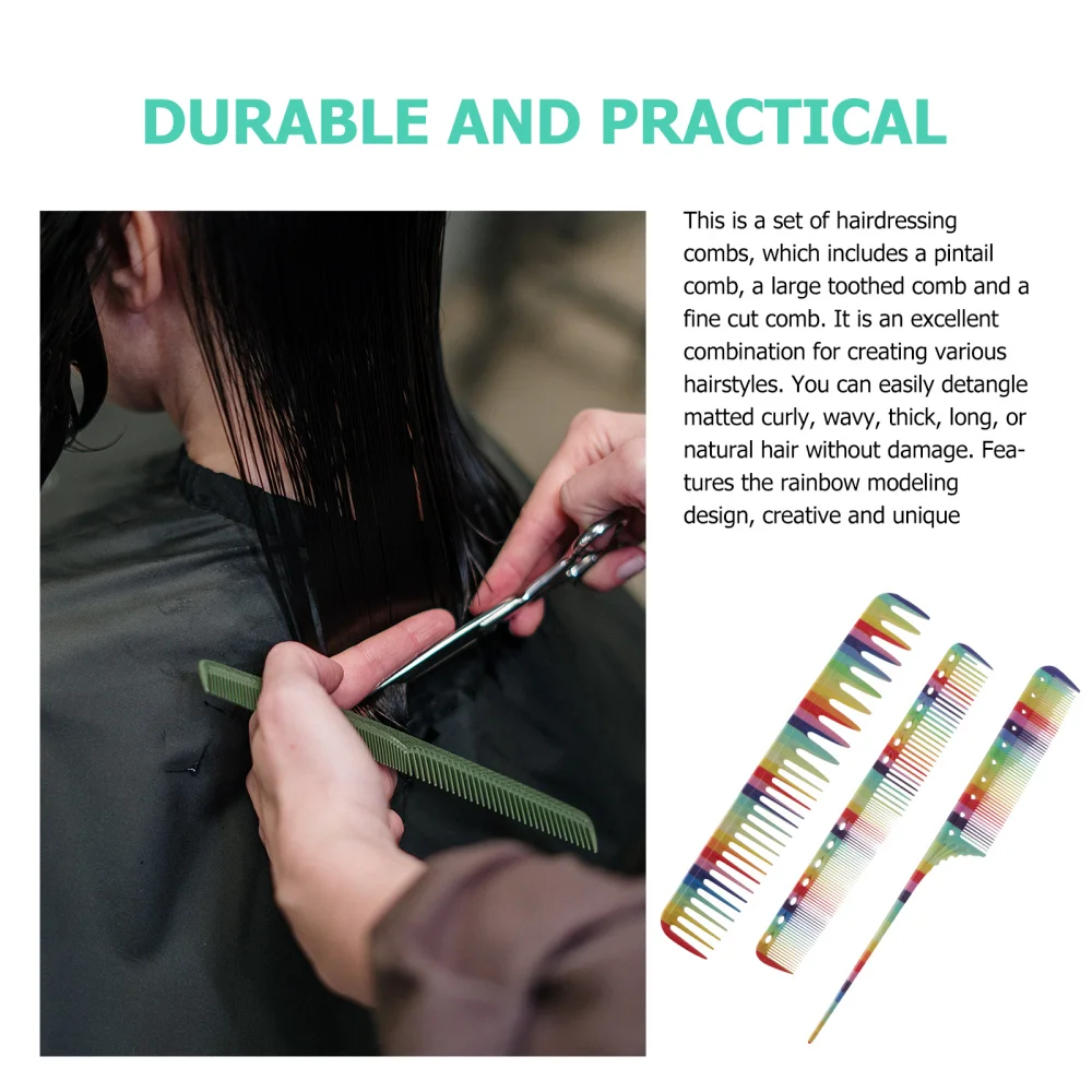 

3pcs Barber Shop Combs Hairdressing Tool Pintail Com Hairdressing Combs Set
