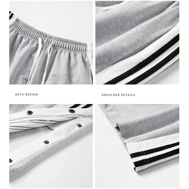 

Summer Fashion Style Three Bar Breasted Sweat Shorts Men Unisex Comfortable Shorts Mens Fitness Basketball Shorts Loose Pants