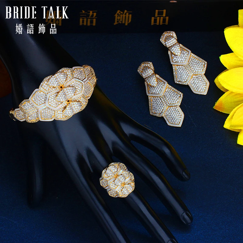 BrideTalk высокого качества 4 шт. большой Роскошные Ювелирные наборы AAA кубический