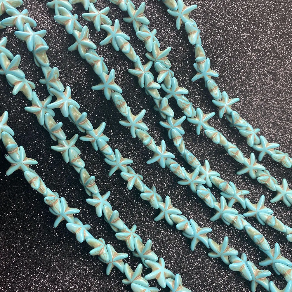 

37pcs Natural Stone Beads Little Starfish Blue Turquoises Beads for Jewelry Making DIY Earrings Bracelet Necklace Accessories