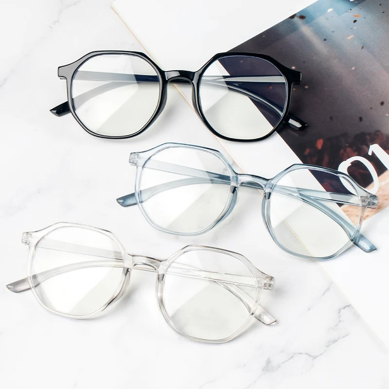 

Transparent non-precision round glasses new women/men computer anti-blue light protection eye decoration glasses optical lens