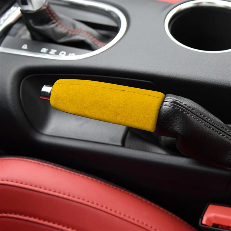 Car interior decoration sticker Suede Hand brake set For Ford Mustang