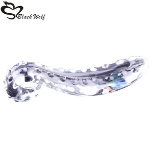 Большой Хрустальный фаллоимитатор Black wolf, Анальный для лесбиянок, для взрослых, интимные игрушки для женщин гей-женщин, мастурбация