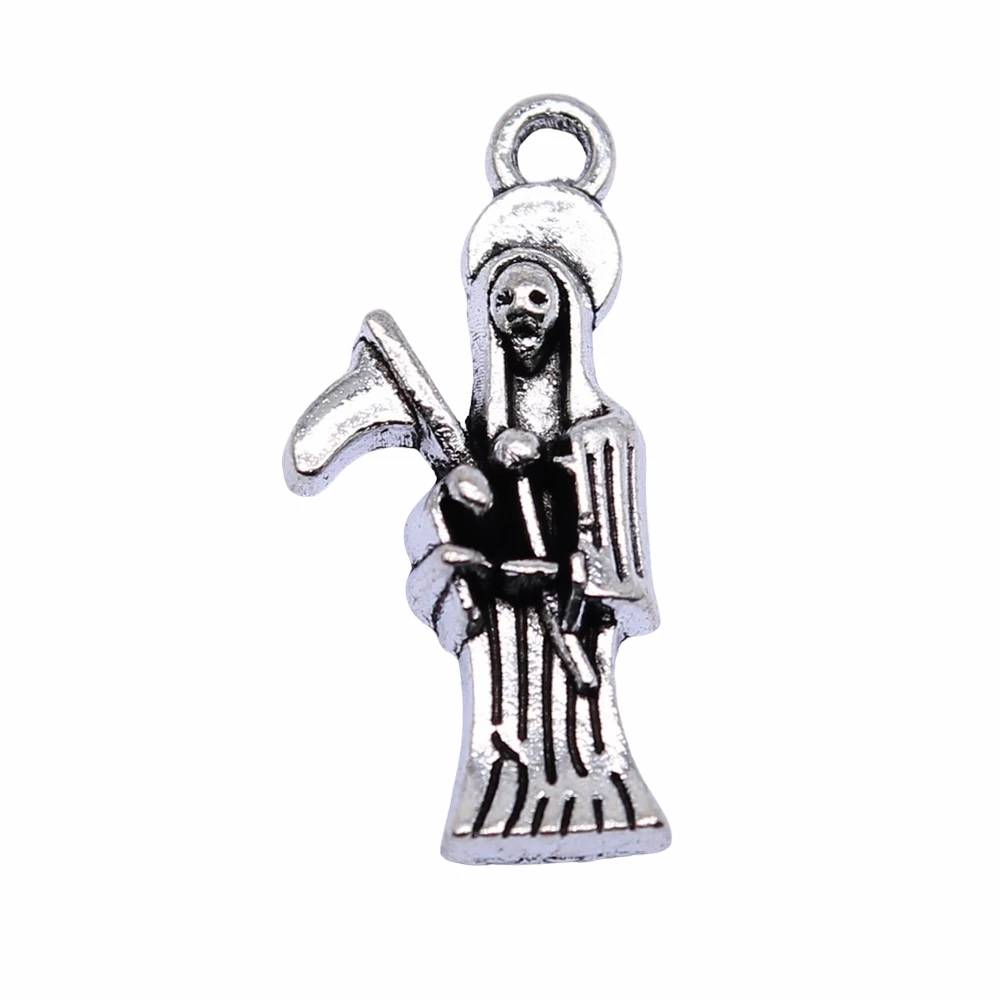 

WYSIWYG 10pcs 24x11mm Antique Silver Color Grim Reaper Charms Pendant For Jewelry Making DIY Jewelry Findings