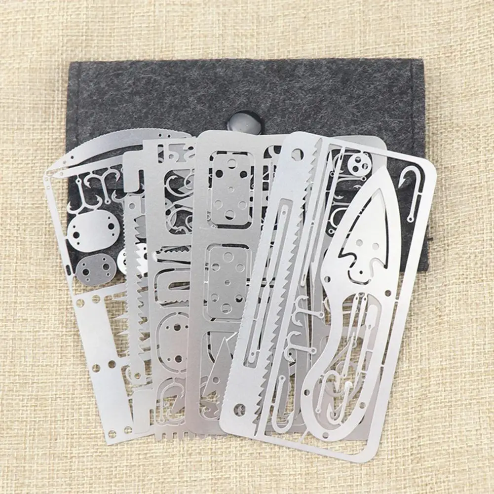 

Outdoor Stainless Steel Survival Tool Fishing Hook Card Portable Fishing Hunting Multifunction Tool Card for Camping