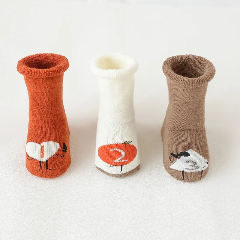 3 пар/лот Детские носки для новорожденных детская зимняя маленьких девочек