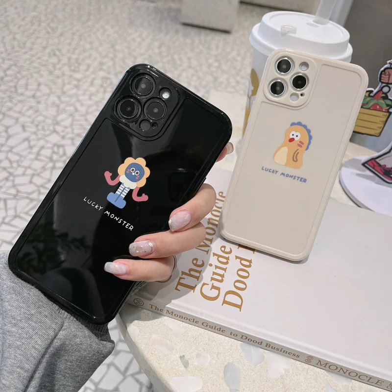 

Phone Case For iPhone 11pro max 12mini pro max 7p/8plus X/Xs max XR Back Cover Phone shell Painted Soft Glue cartoon couple New