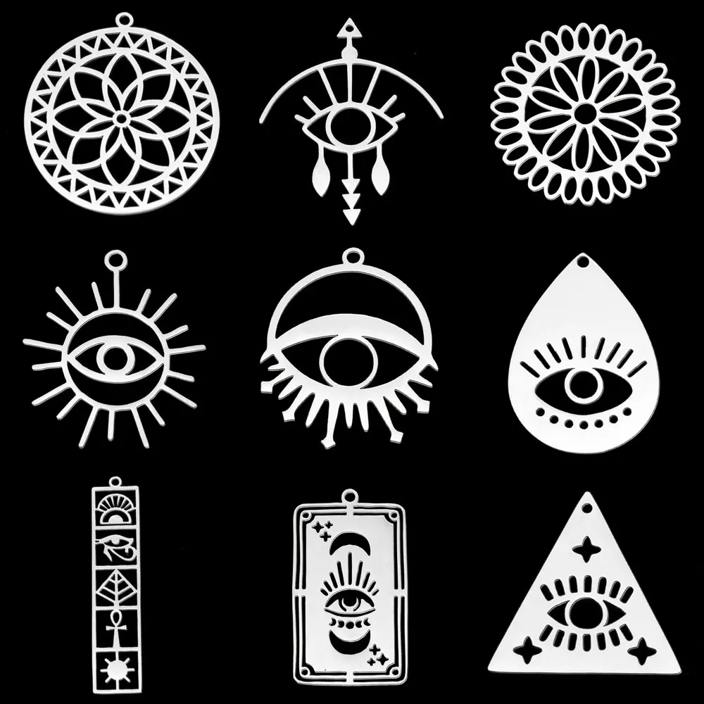 

5pcs/lot 100% Stainless Steel Religious Egypt Geometric DIY Earring Charm Pendant Wholesale Jewelry Water Drop Findings
