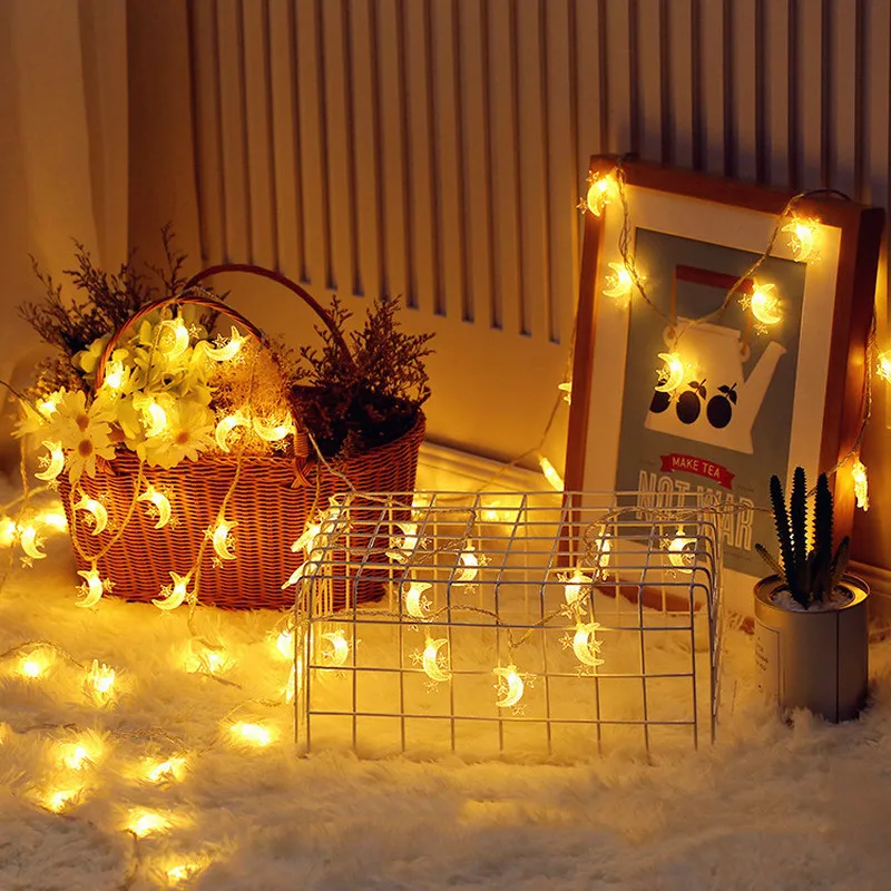 

MIFLAME LED Lantern 2021 New Star and Moon Battery Light String Explosion Christmas Wedding Decoration Light Led Strip Lighting