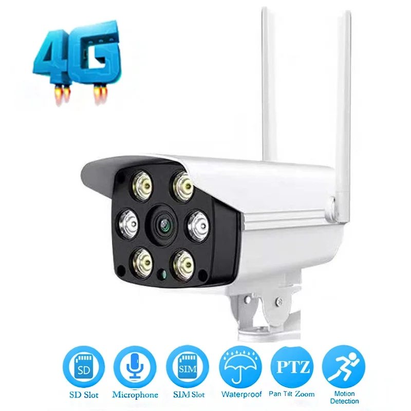 HD 1080P Bullet IP камера беспроводная GSM 4G SIM карта Wifi уличная Водонепроницаемая