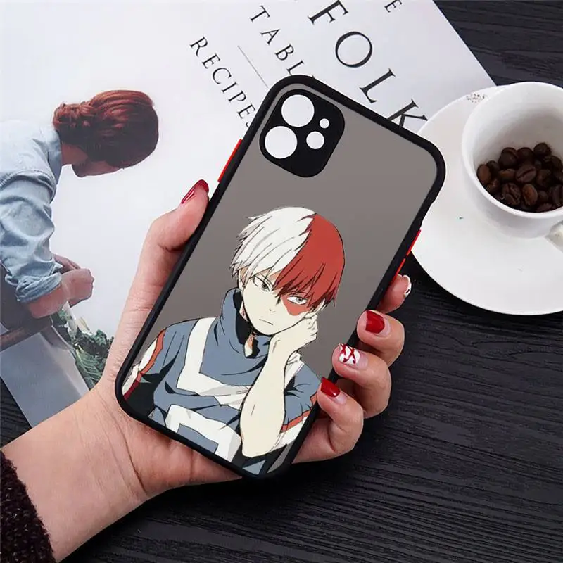 

My Hero Academia Shoto Todorok Phone Case Transparent Matte for iPhone 7 8 11 12 s mini pro X XS XR MAX Plus cover funda