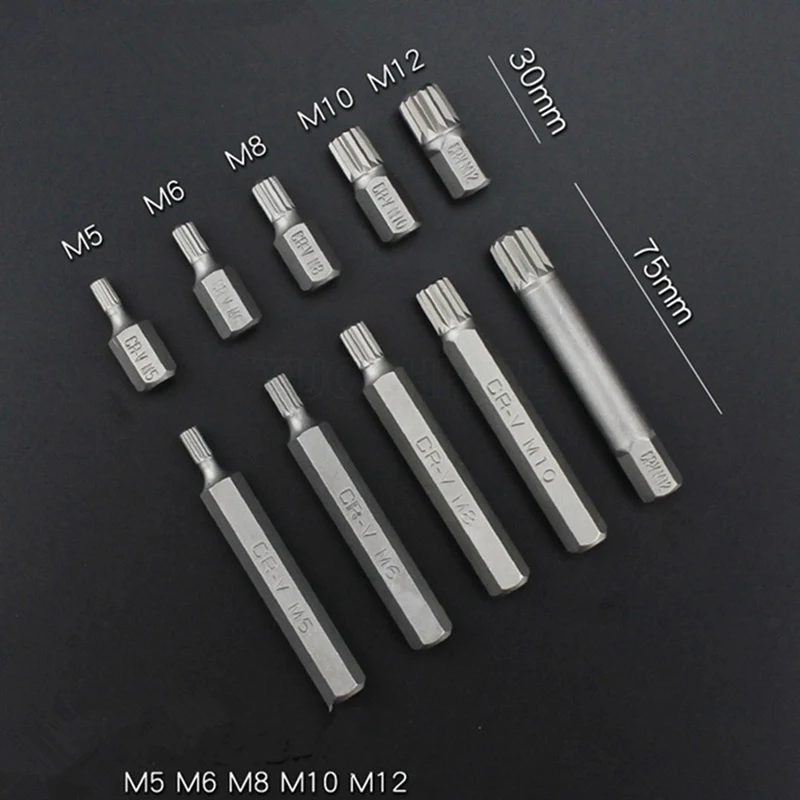 

1 Set Torx Inner Hexagonal Star Batch Wrenches Set & 1 Set 3 Flute Three Edge Chamfer Chamfering End Mill Cutter