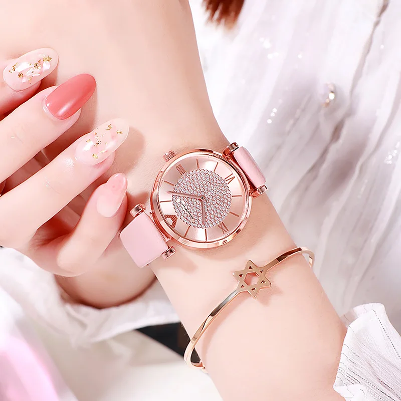 Tephea женские наручные часы кожаные кварцевые Звездное небо Топ бренд класса люкс