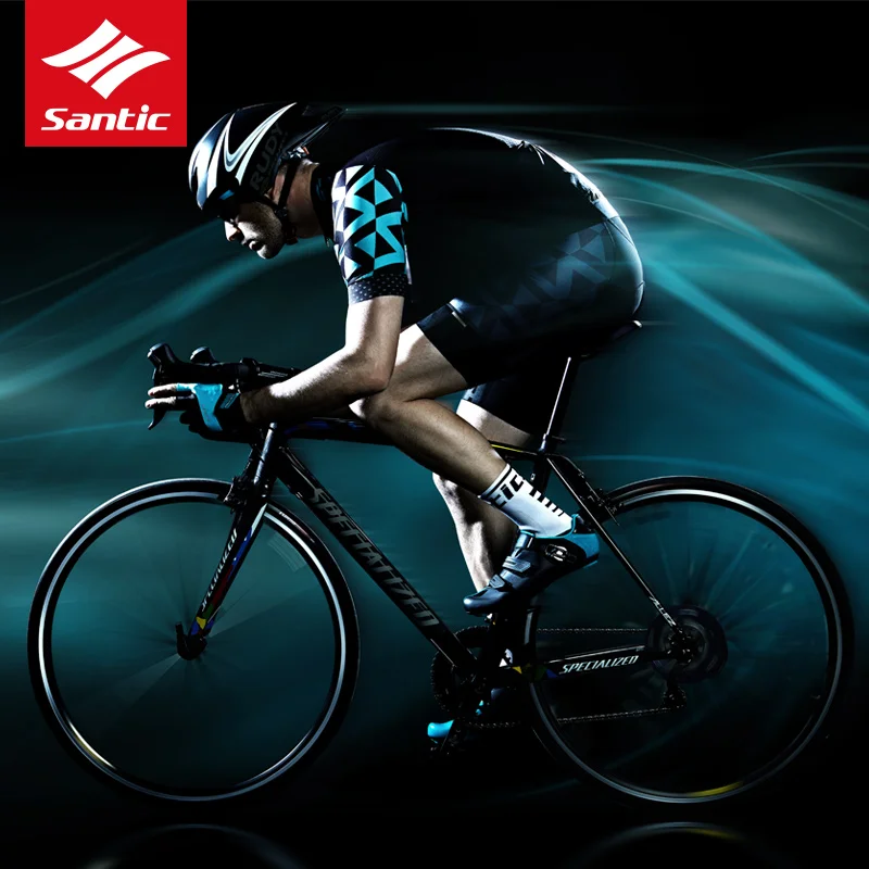 Мужская велосипедная футболка Santic Pro Fit с нескользящим рукавом и манжетами | Спорт