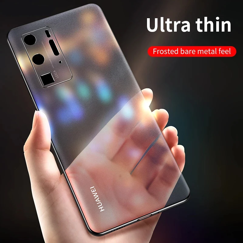 

Luxury Cell Phone Case For Huawei P30 P40 Pro Frosted Cases Ultra Thin Transparent Back Slim Cover For Huawei P30 Pro P40 Coque
