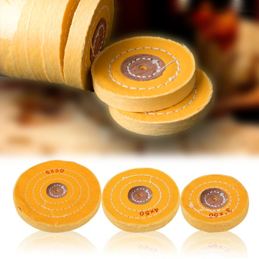 

1PC Cotton Polishing Wheel Cloth Buffing Wheel Grinder For Wood Metal Mirror Hardware Jewelry Grinding Round Shape Abrasive Tool