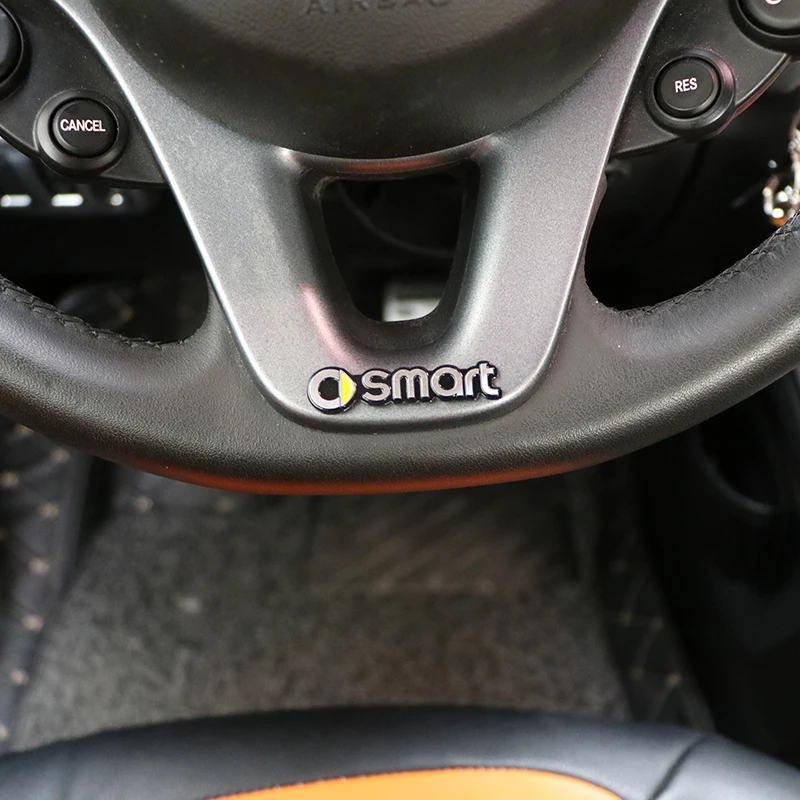 Наклейка на руль для автомобиля, украшение для Mercedes Smart 453 451 450 fortwo forfour, логотип из алюминиевого сплава, украшение