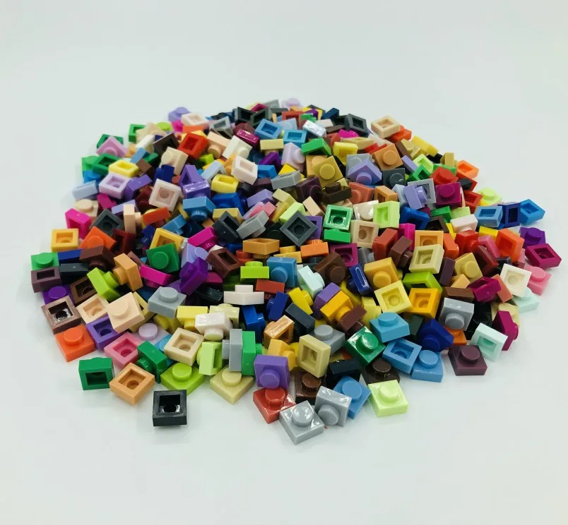 Умная пластина 1x1, строительный блок, часть, сделай сам, логотип, qr-код, игрушка для детей, 48 различных цветов, совместима с основным брендом, 3024, 588 шт./лот - Цвет: Mixed colors