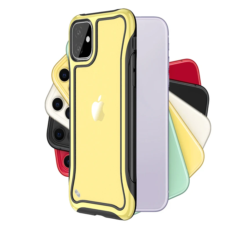 Чехол для iPhone 11 Pro XR Xs Max 8 7 6 Plus 6S двухслойный прочный прозрачный бампер чехол со