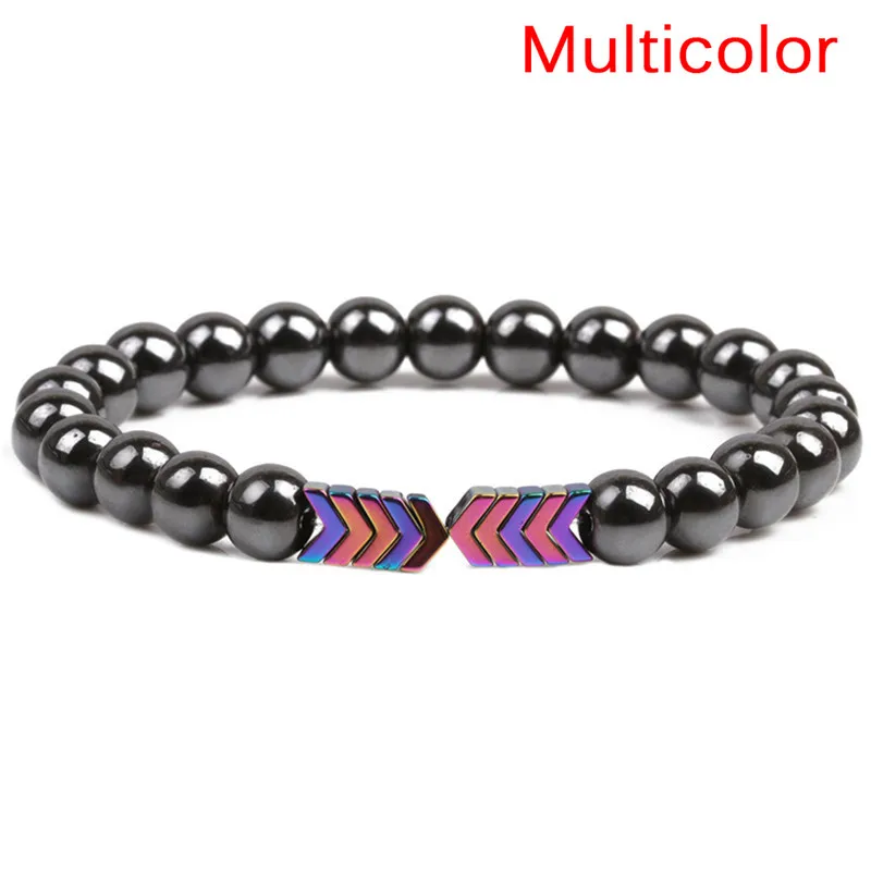 

Weight Loss Stone Magnetic Therapy Slimming Bracelets Health Care Magnetic Hematite Stretch Beaded Bracelets For Men Women