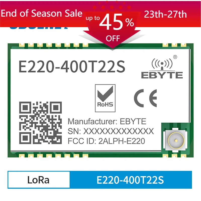LLCC68 LoRa 433 МГц rf модуль 470 22dBm дальний IPEX/штамп отверстие UART WOR Беспроводной