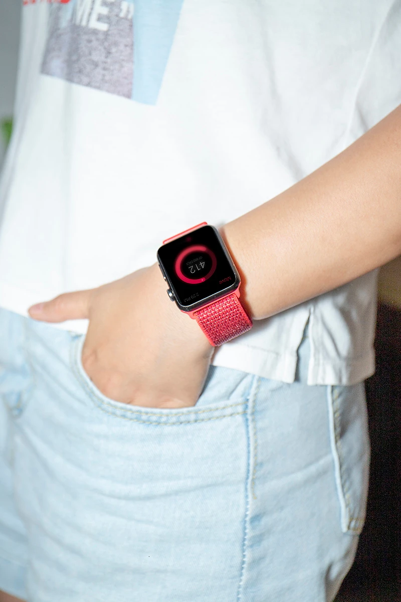 Высококачественный нейлоновый спортивный ремешок для Apple Watch, ремешок 44 мм, серия 5, 4, 3, 2, 1, дышащий тканый ремешок 42 мм, iwatch 40 мм, 38 мм