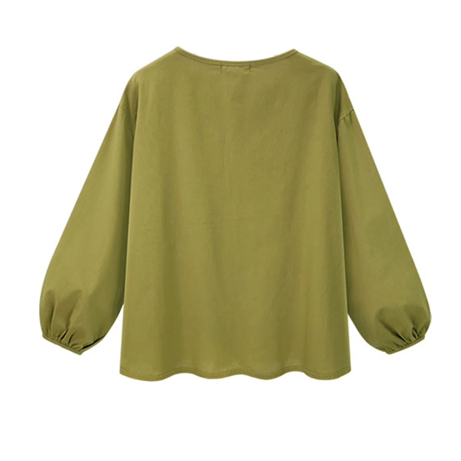 

Women Fashion Round Neck Solid Color Top Ladies Casual Loose Top for Shopping Daily Wear