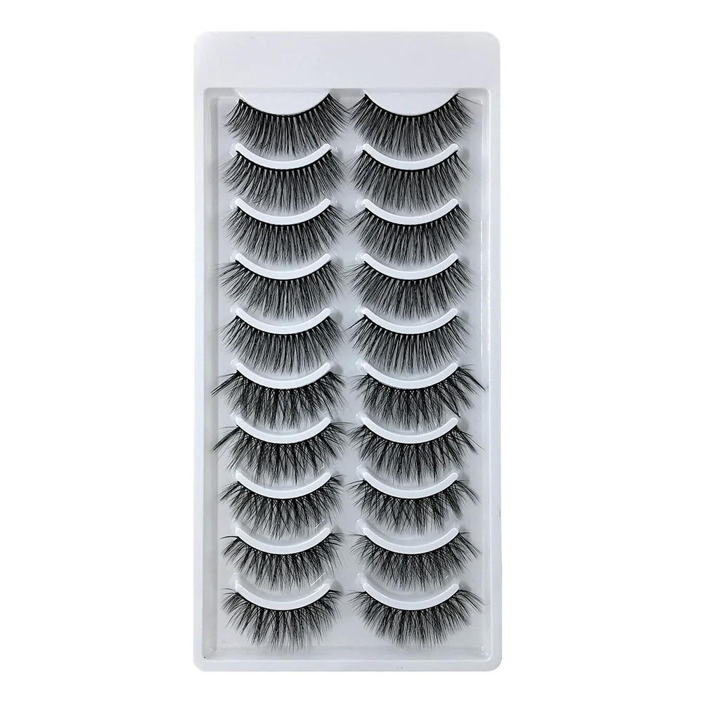 SD06 LADYLUNA 1/10Pair Handmade Mixed Wispy Fluffy Natural Thick Long 5D Mink Real Hair False Eyelashes Extension Beauty Makeup Kit - Цвет: SD06